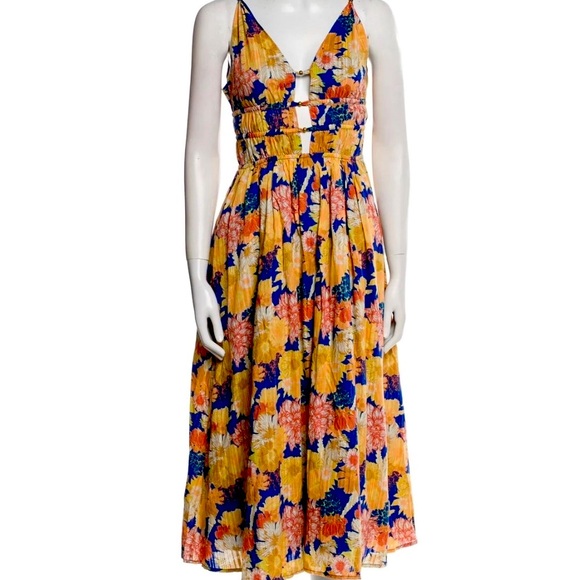 CAROLINE CONSTAS Floral Print Midi Dress | Small - Picture 2 of 14